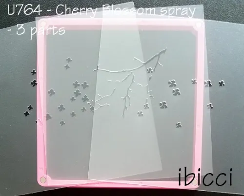Cherry Blossom Spray stencil - Cookie 3 parts shown